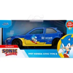 1997 Honda Civic Type R - Sonic The Hedgehog - Jada - 13 cm