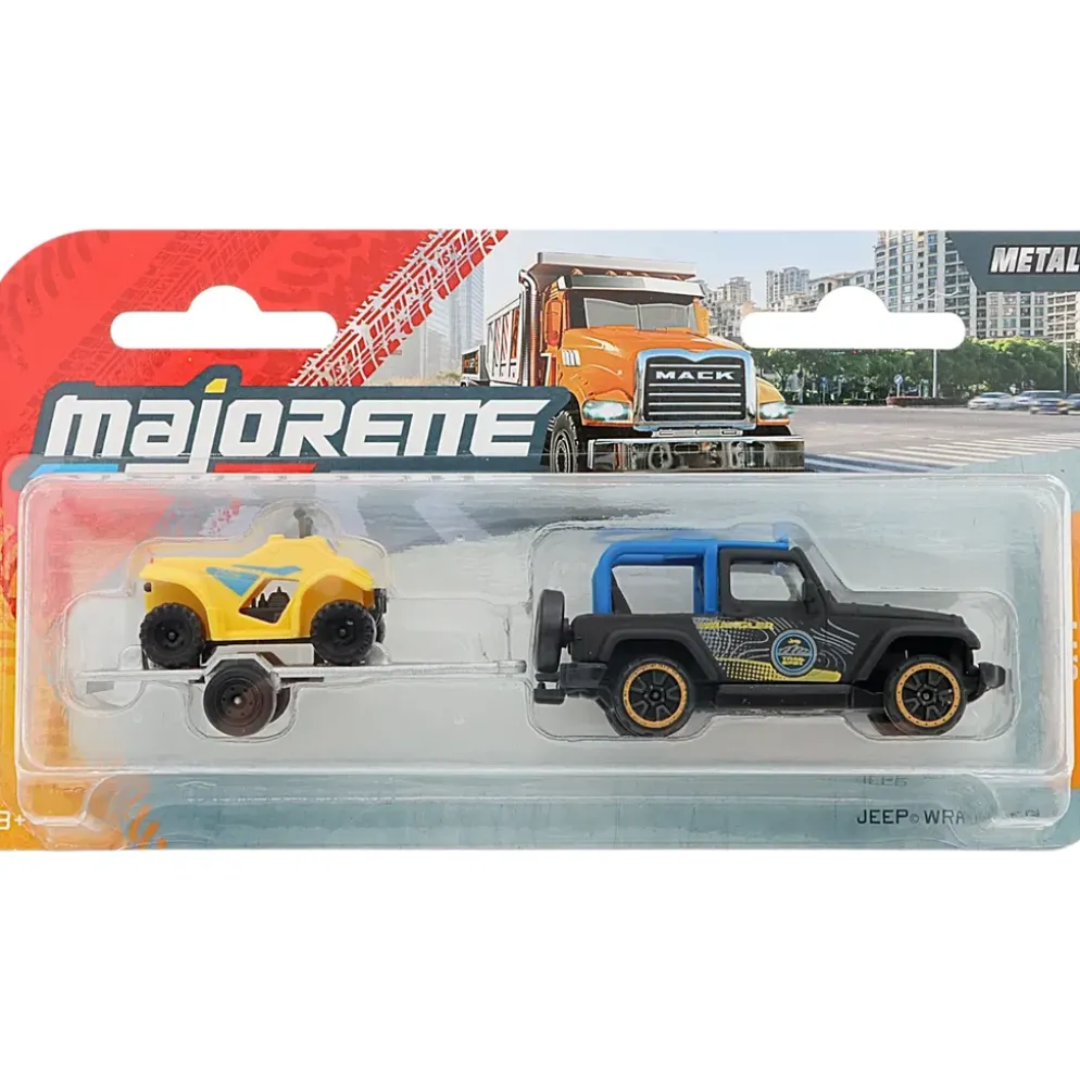 Jeep Wrangler med fyrhjuling på släp - Trailer - Majorette