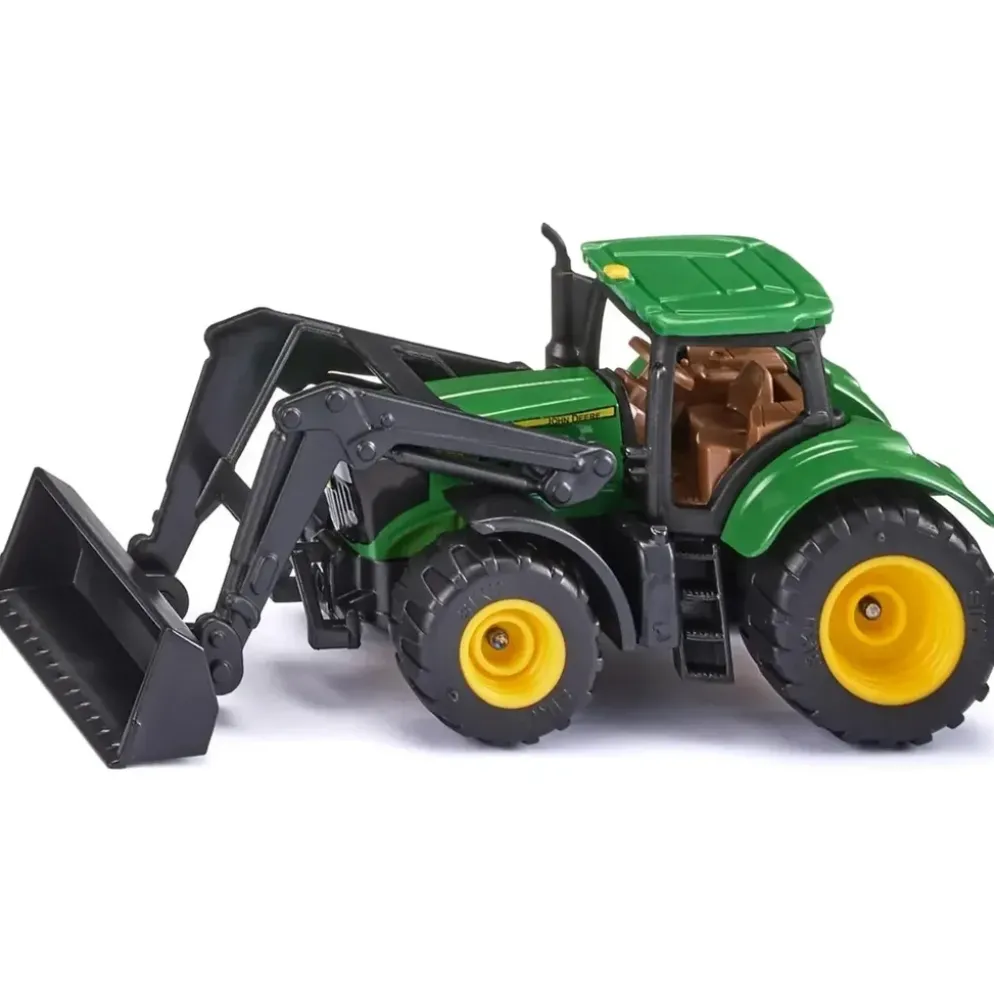 John Deere 6215R med frontlastare - Grön - 1395 Siku - 6 cm