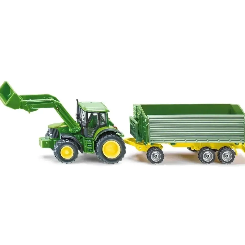 John Deere 6920 S med frontlastare och trailer - Siku - 1:87