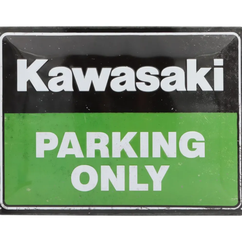 Kawasaki Parking Only - Plåtskylt - 40x30 cm