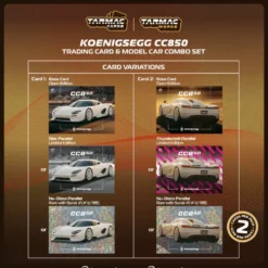 Koenigsegg CC850 - Vit - Cards Combo Set - GLOBAL64 - Tarmac - 1:64