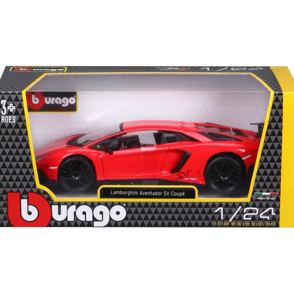 Lamborghini Aventador SV Coupé LP750-4 - Röd - Bburago 1:24