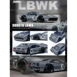 LBWK 308 GTB - Ferrari - Grå - Inno64 - 1:64