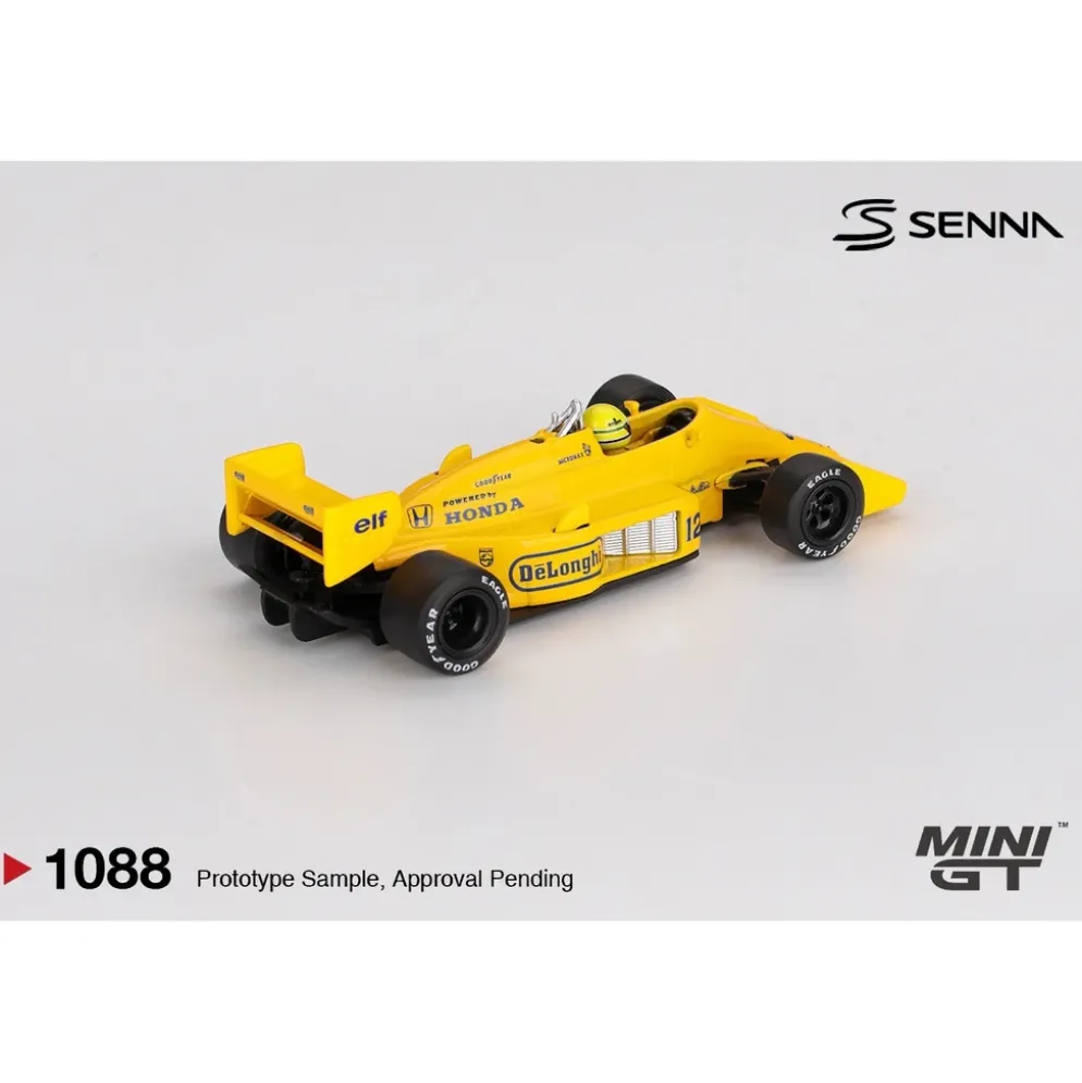 Lotus 99T #12 Ayrton Senna 1987 Monaco Grand Prix Winner - Gul - 1088 - Mini GT - 1:64