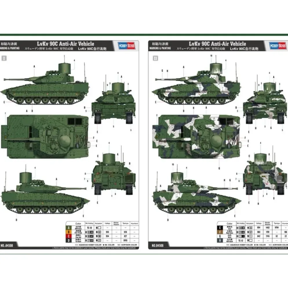 LvKv 90C Anti-Air Vehicle - Luftvärnskanonvagn 90 - 84508 - Hobby Boss - 1:35