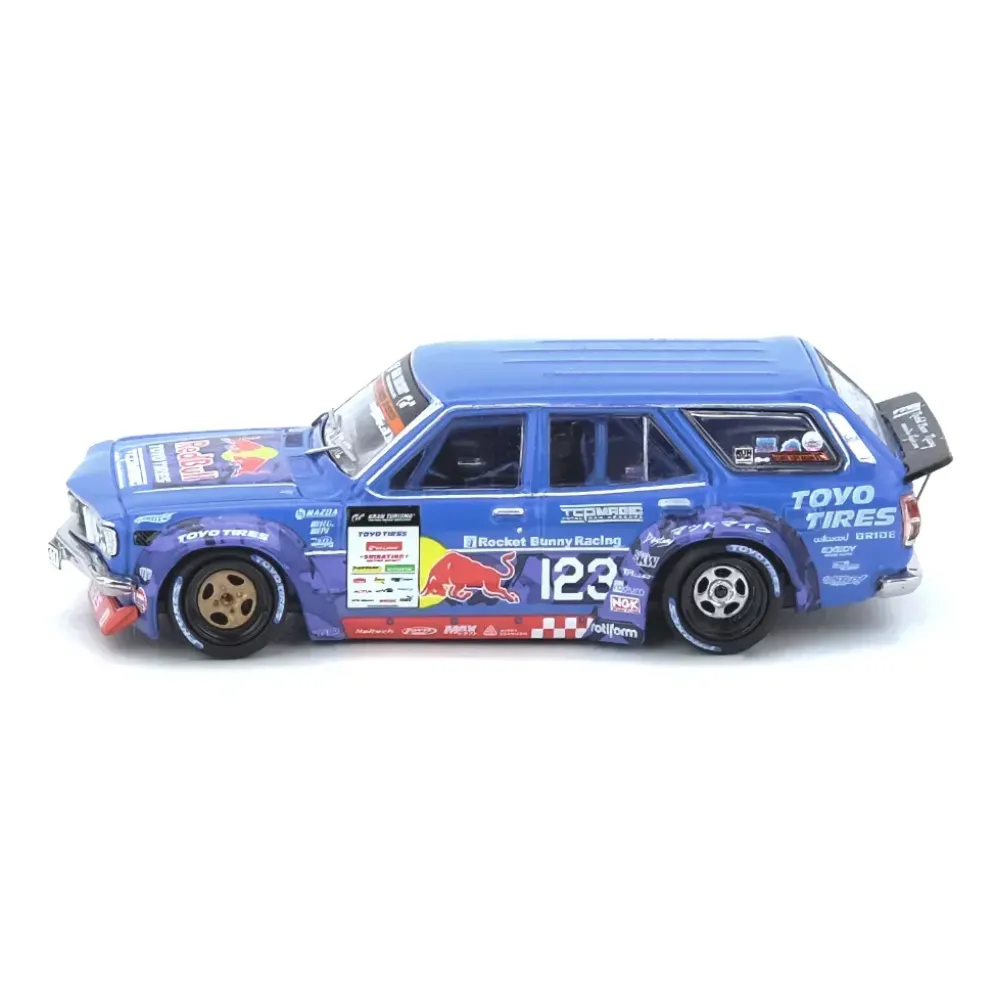 Mad Mike 1976 Mazda RX3 Station Wagon - Blå - Inno Models - 1:64