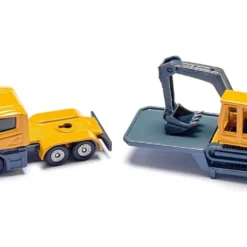 MAN - Dragbil med trailer och grävmaskin - 1611 - Siku - 15 cm