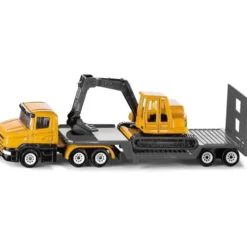 MAN - Dragbil med trailer och grävmaskin - 1611 - Siku - 15 cm