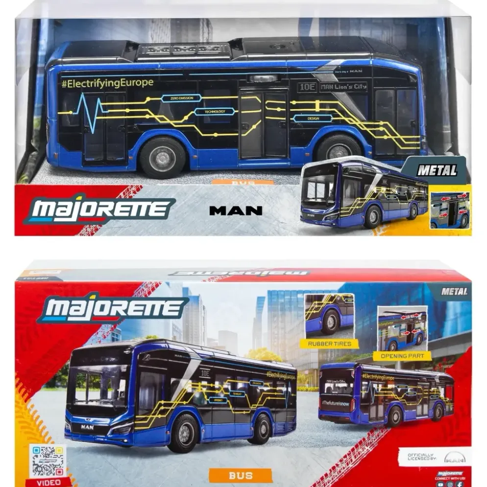 MAN Lion's City 10 E - Elektrisk Stadsbuss - Majorette - 22 cm