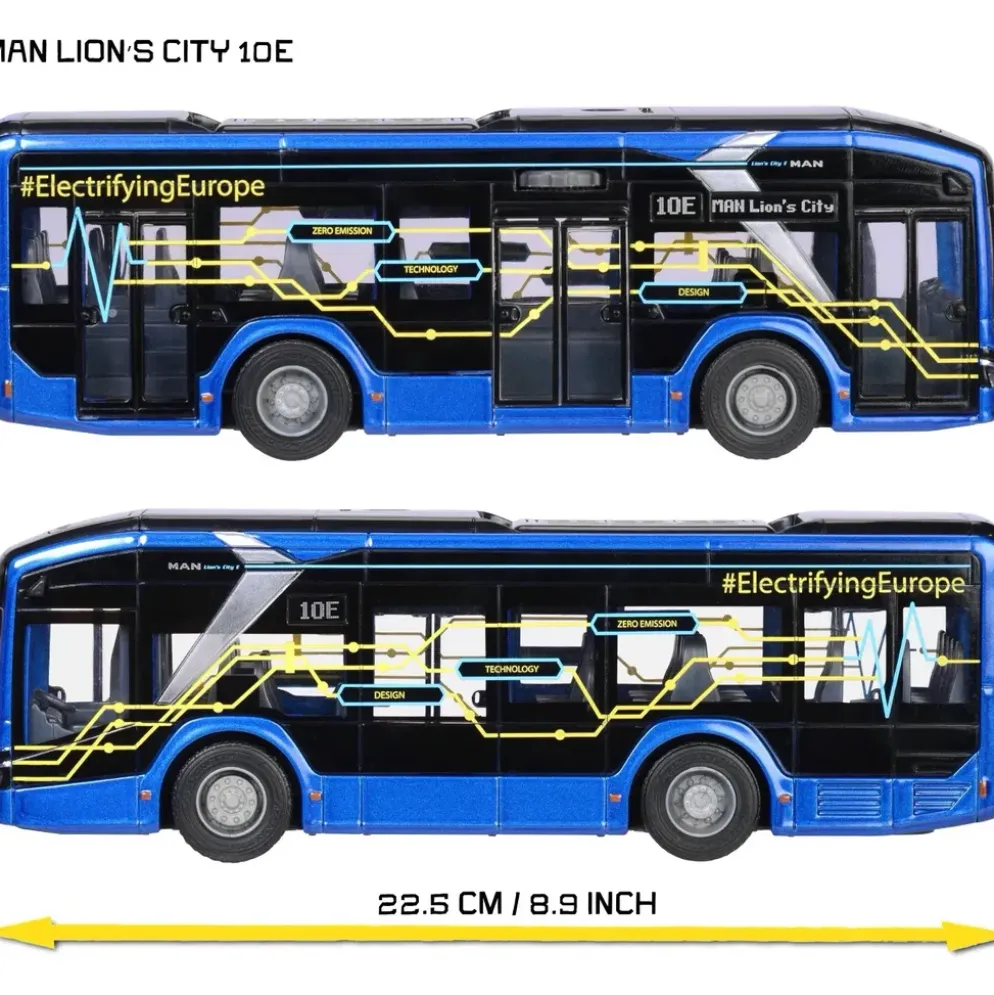 MAN Lion's City 10 E - Elektrisk Stadsbuss - Majorette - 22 cm