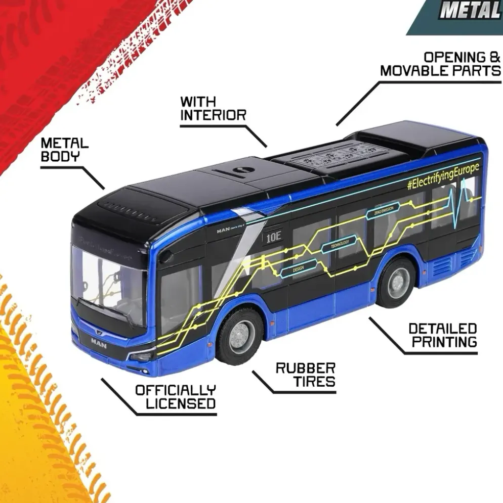 MAN Lion's City 10 E - Elektrisk Stadsbuss - Majorette - 22 cm