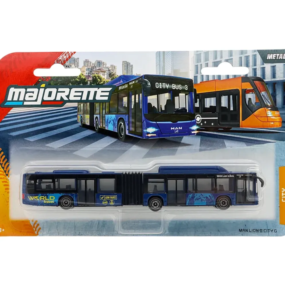 MAN Lion's City G - Blå - Buss - Majorette - 18 cm