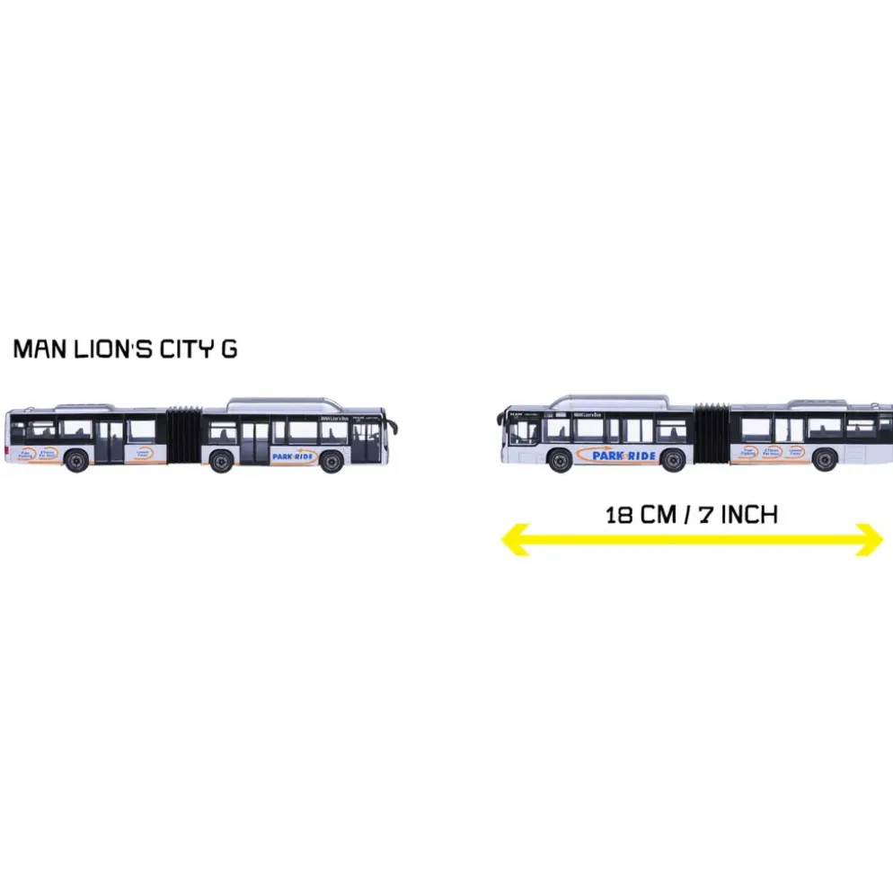 MAN Lion's City G - Silver - Buss - Majorette - 18 cm