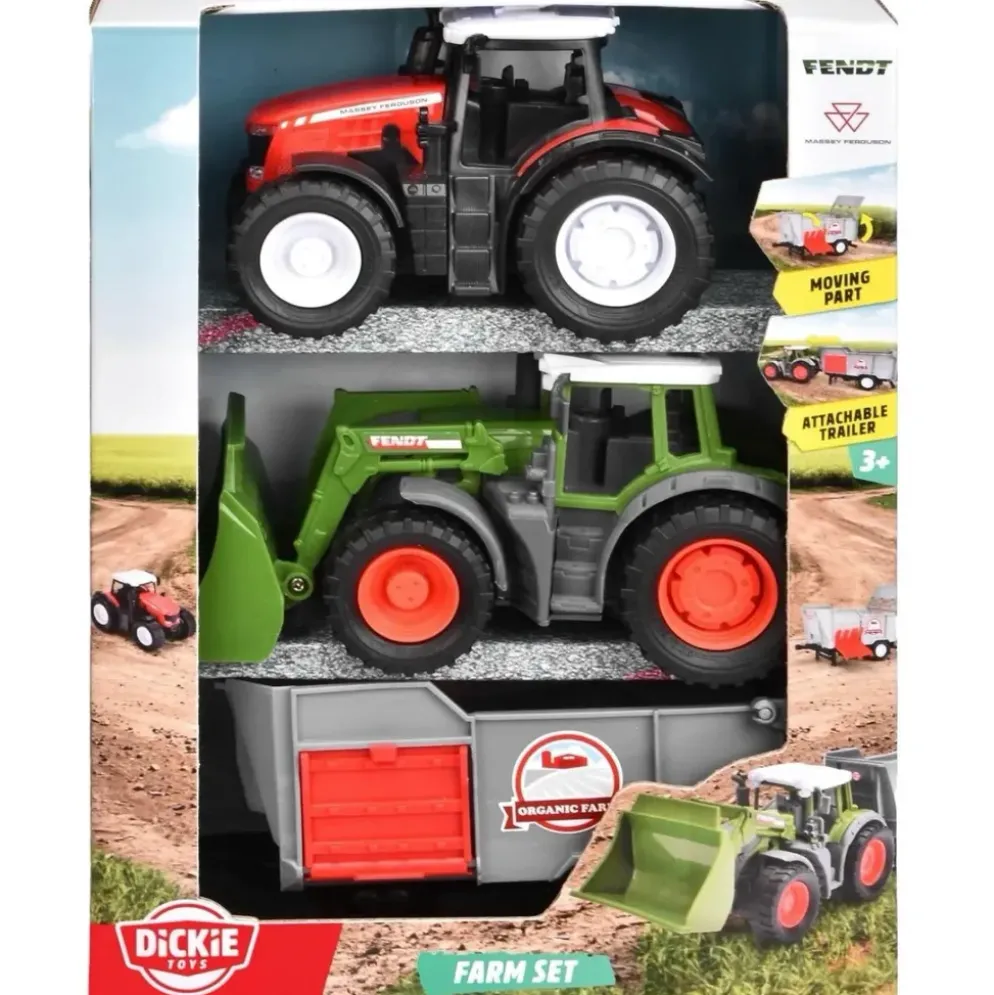 Massey Ferguson + Fendt + Vagn - Farm Set - Dickie Toys