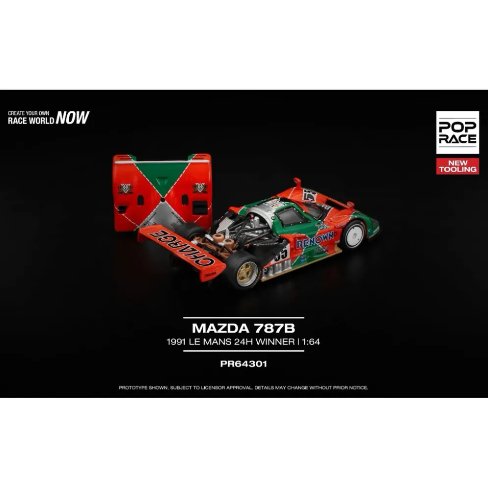 Mazda 787B 1991 Le Mans Winner - Orange / Grön - 301 - Pop Race - 1:64