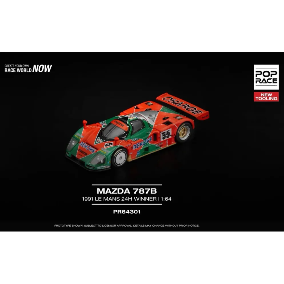 Mazda 787B 1991 Le Mans Winner - Orange / Grön - 301 - Pop Race - 1:64
