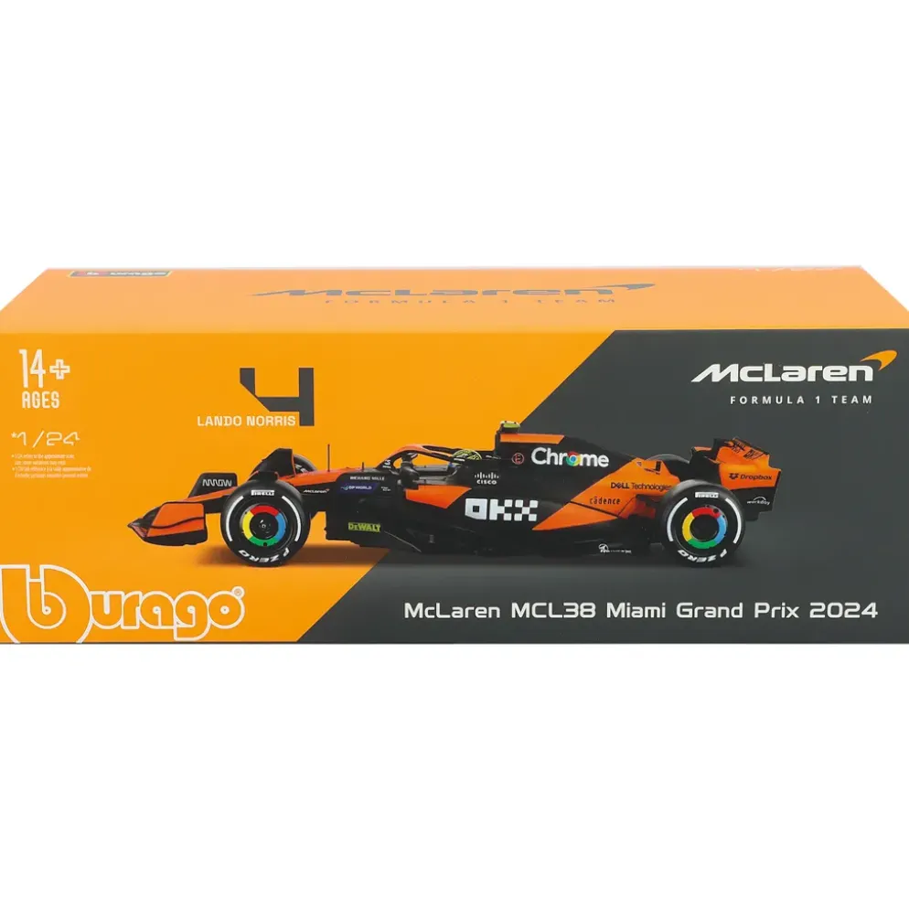 McLaren MCL38 - Lando Norris - Miami GP - Bburago - 1:24