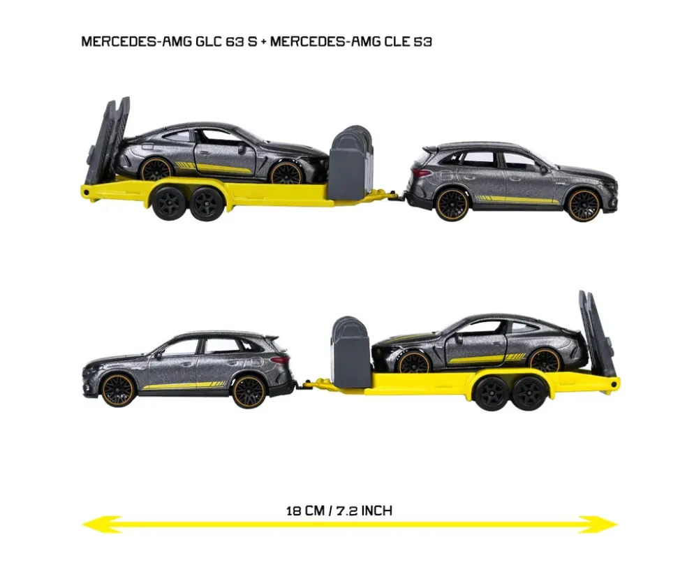 Mercedes-AMG GLC 63 S och Mercedes-AMG CLE 53 - Mercedes-AMG Deluxe Trailer - Majorette