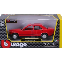 Mercedes-Benz 190 E 2.6 - W201 - Röd - Bburago - 1:24