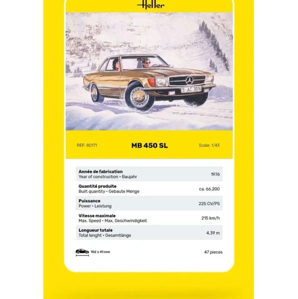 Mercedes-Benz 450 SL- Byggmodell - 80171 - Heller - 1:43