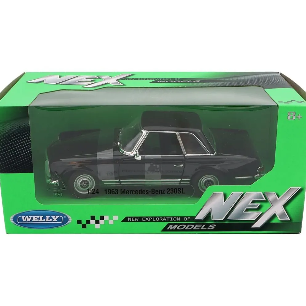1963 Mercedes-Benz 230 SL - Svart - Welly - 1:24