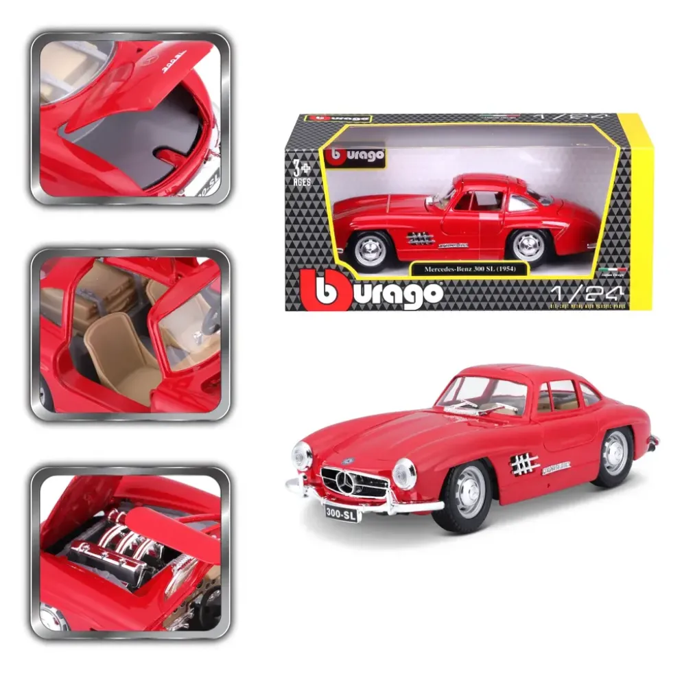 Mercedes-Benz 300 SL (1954) - W198 - Röd - Bburago - 1:24