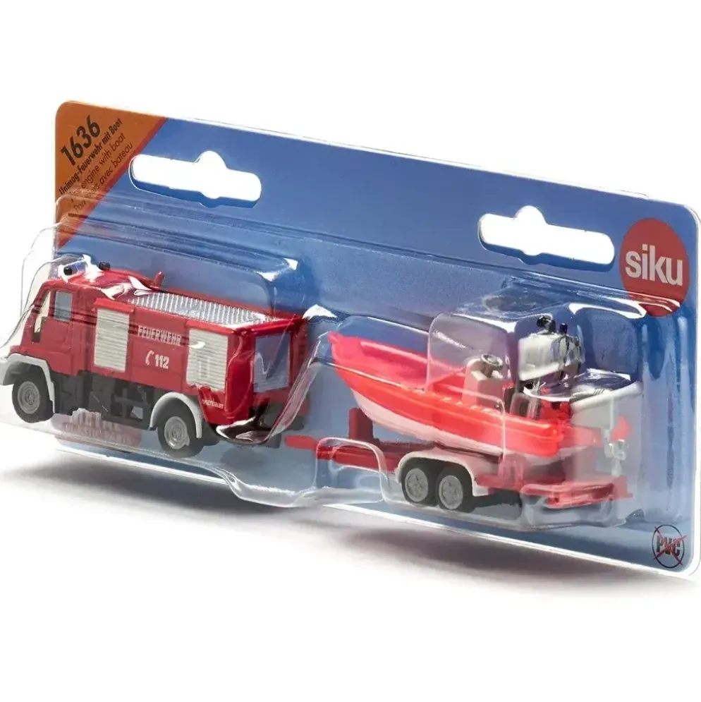 Mercedes-Benz Unimog Brandbil + Båt - 1636 - Siku - 1:87