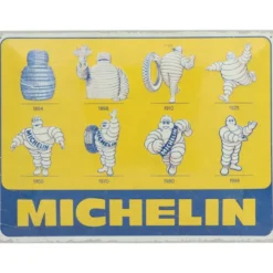 Michelin - Logos 1894-1998 - Plåtskylt - 40x30 cm