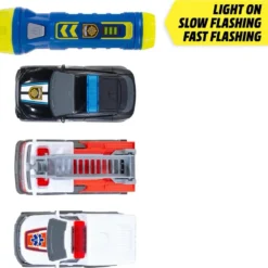 Micro SOS Playset - 3 utryckningsbilar och ficklampa - Dicke Toys