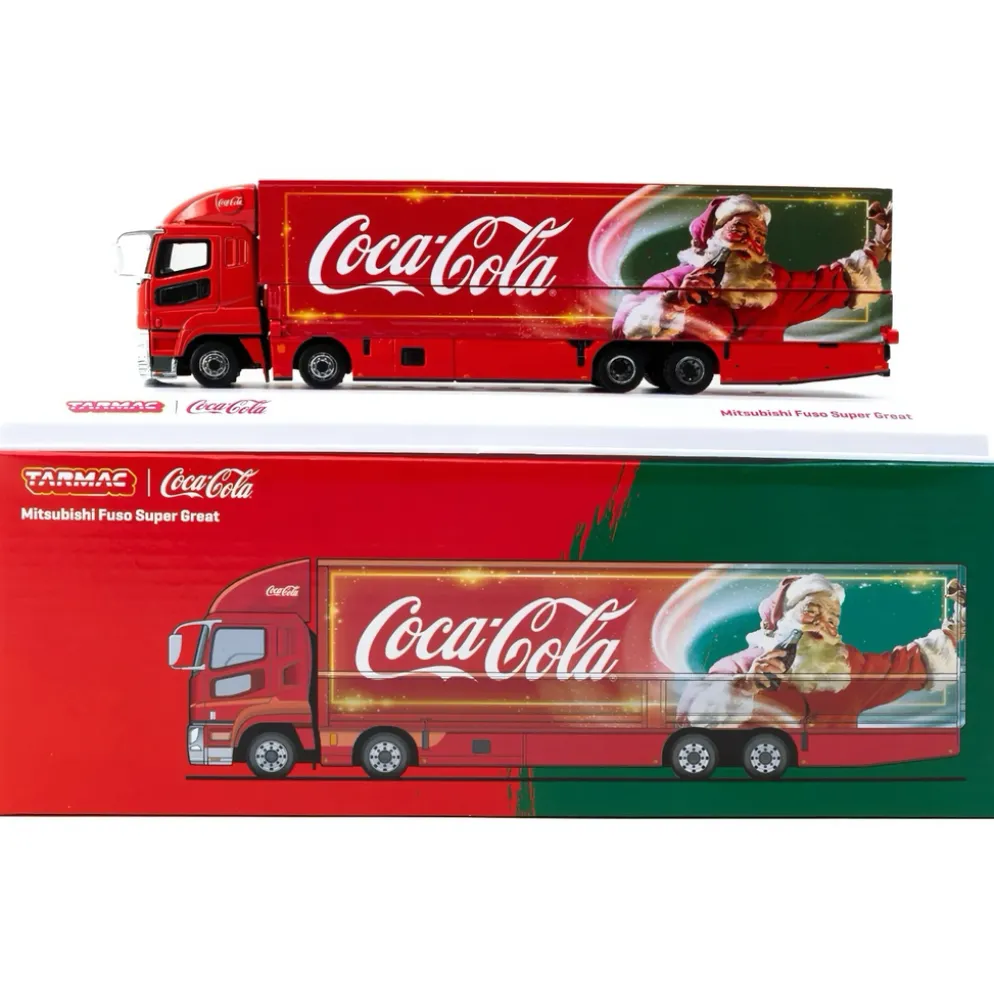 Mitsubishi Fuso Super Great Coca-Cola Santa Truck - Röd - Tarmac Works - 1:64