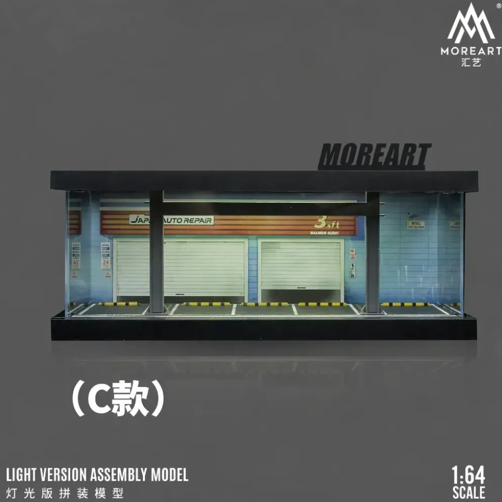 MoreArt Parking Lot - Parkering Diorama - LED-belysning - 1:64