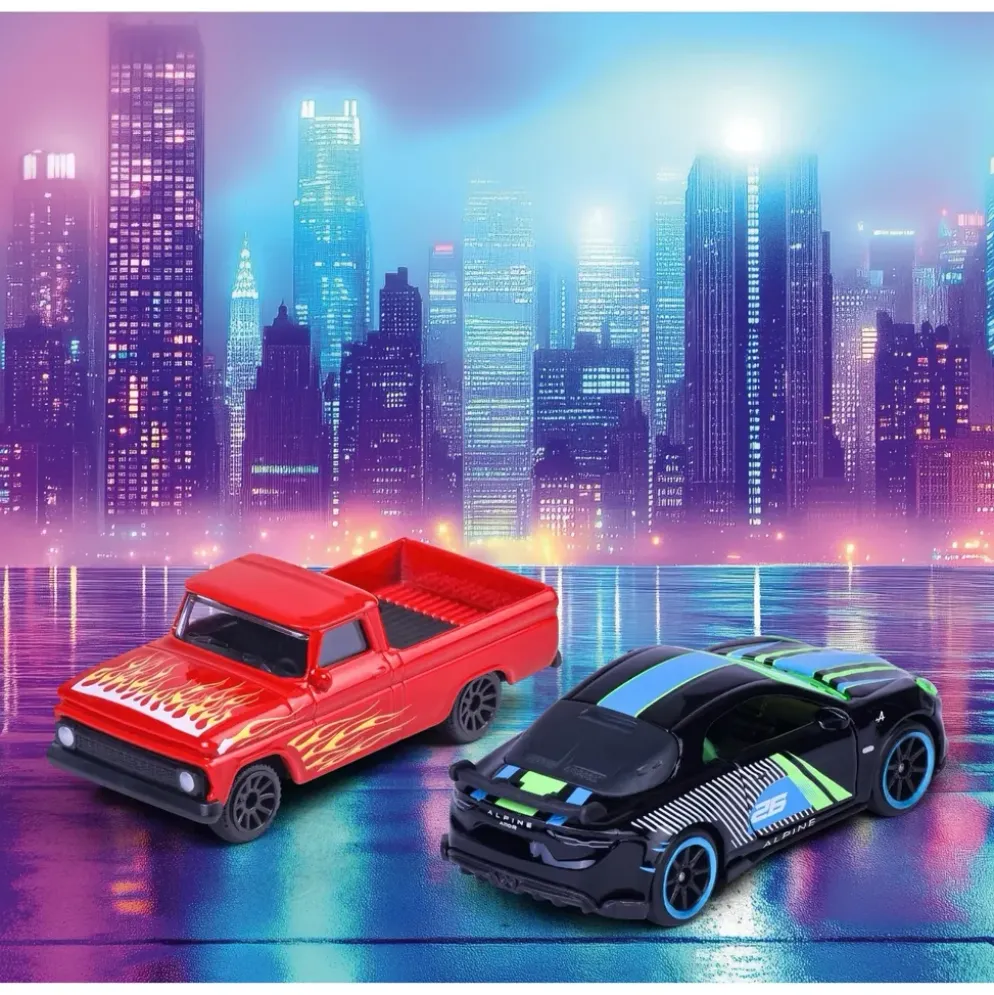 Neon Racers - Storpack med 13 bilar - Majorette