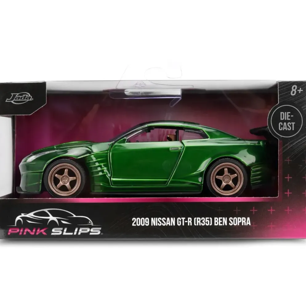 2009 Nissan GT-R (R35) Ben Sopra - Grön - Pink Slips - Jada - 13 cm