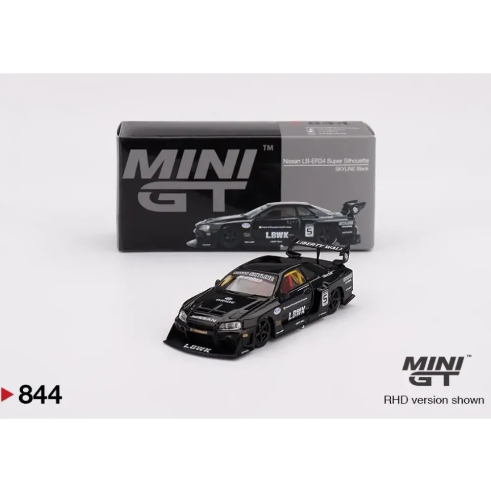 Nissan LB-ER34 Super Silhouette Skyline Black Mini GT - 1:64