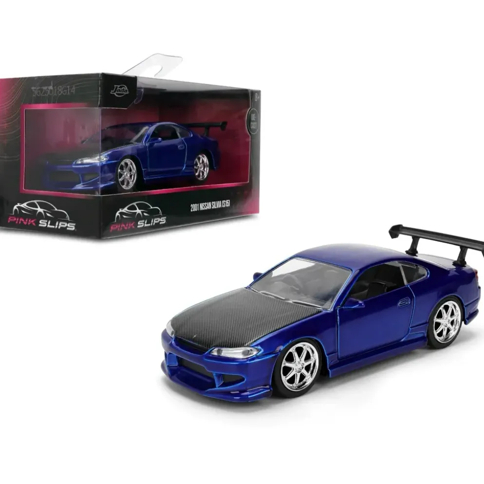 2001 Nissan Silvia (S15) - Blå - Pink Slips - Jada - 13 cm
