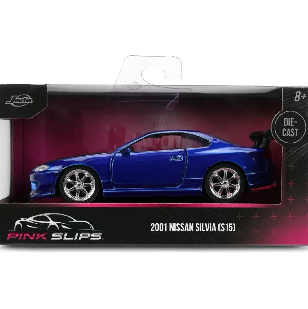 2001 Nissan Silvia (S15) - Blå - Pink Slips - Jada - 13 cm