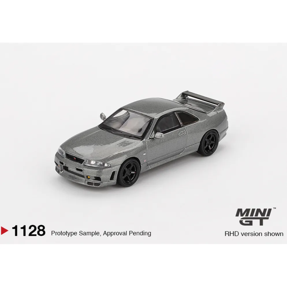 Nissan Skyline GT-R Dark Metal Gray (NISMO BCNR33 CRS Version) - Grå - 1128 - Mini GT - 1:64