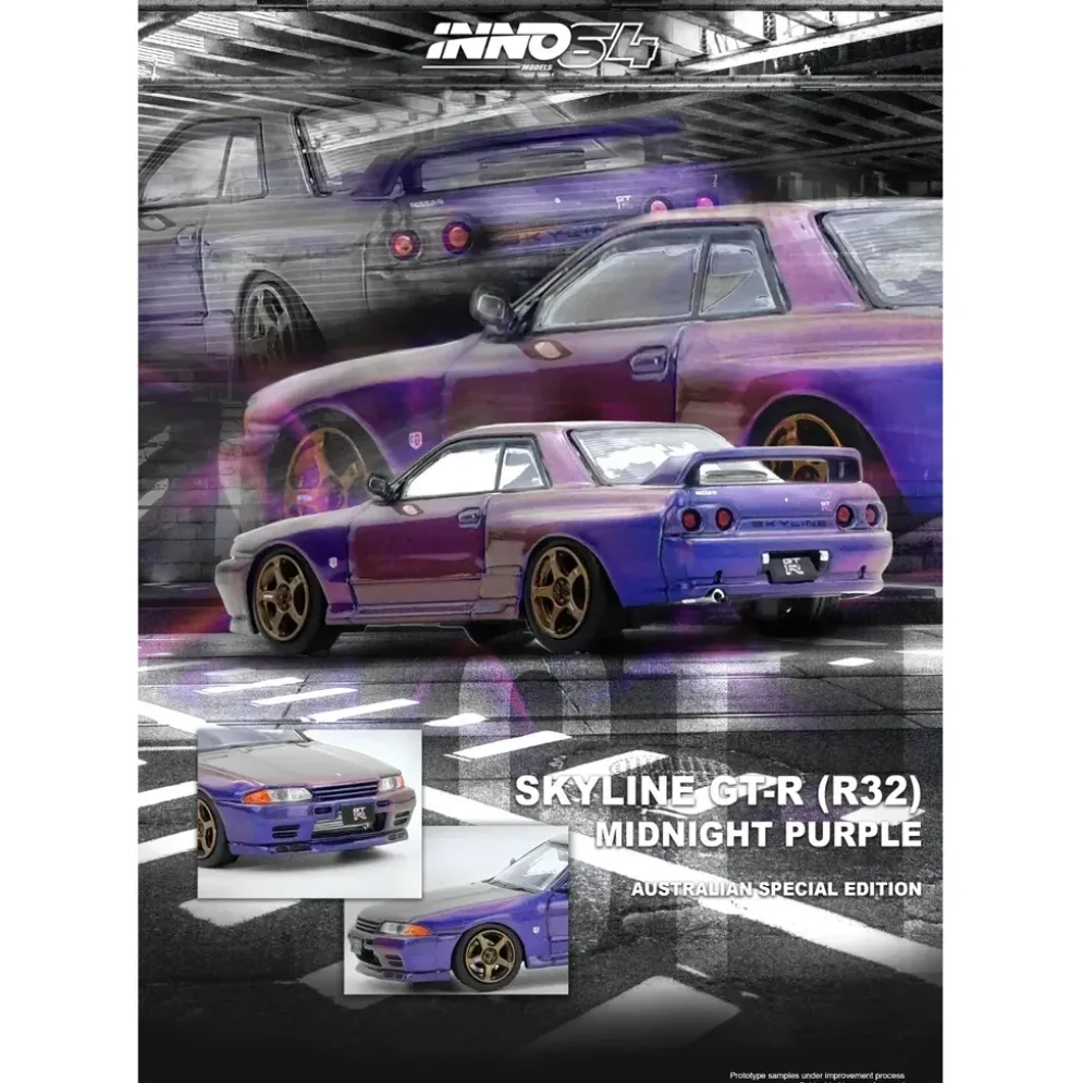 Nissan Skyline GT-R (R32) Australian Special Edition - Lila - Inno Models - 1:64