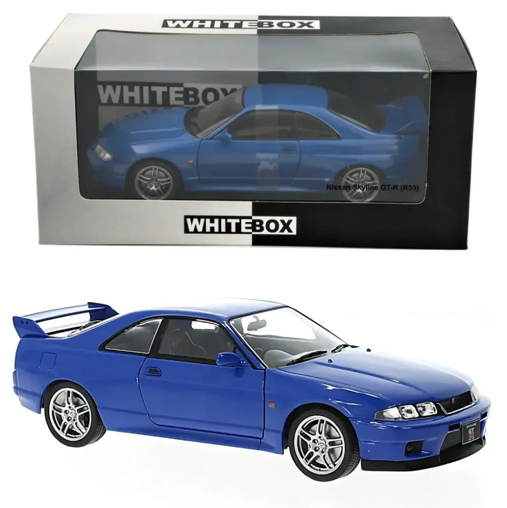 Nissan Skyline GT-R (R33) - 1997 - Blå - WhiteBox - 1:24
