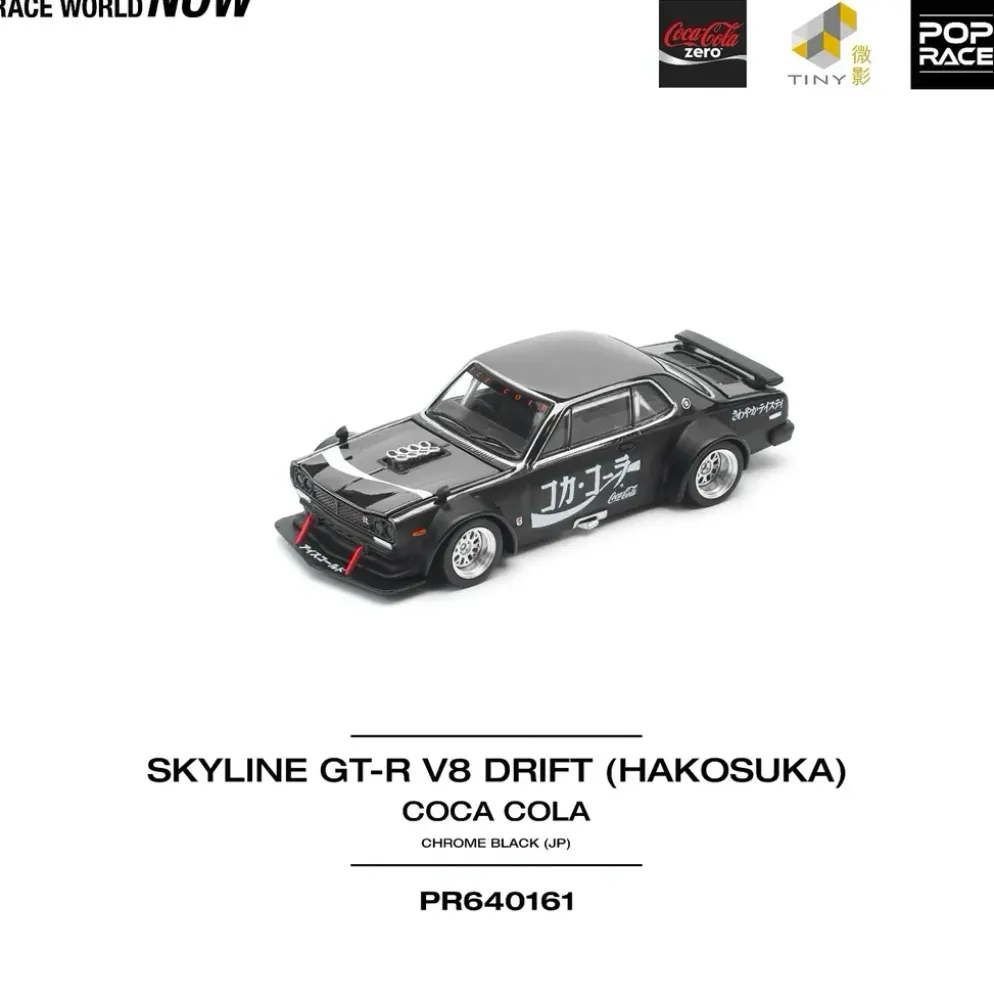 Nissan Skyline GT-R V8 Drift Hakosuka Coca-Cola - Svart - 161 - Pop Race - 1:64