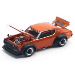 Nissan Skyline GT-R V8 Drift (Kenmeri) - Orange - 173 - Pop Race - 1:64