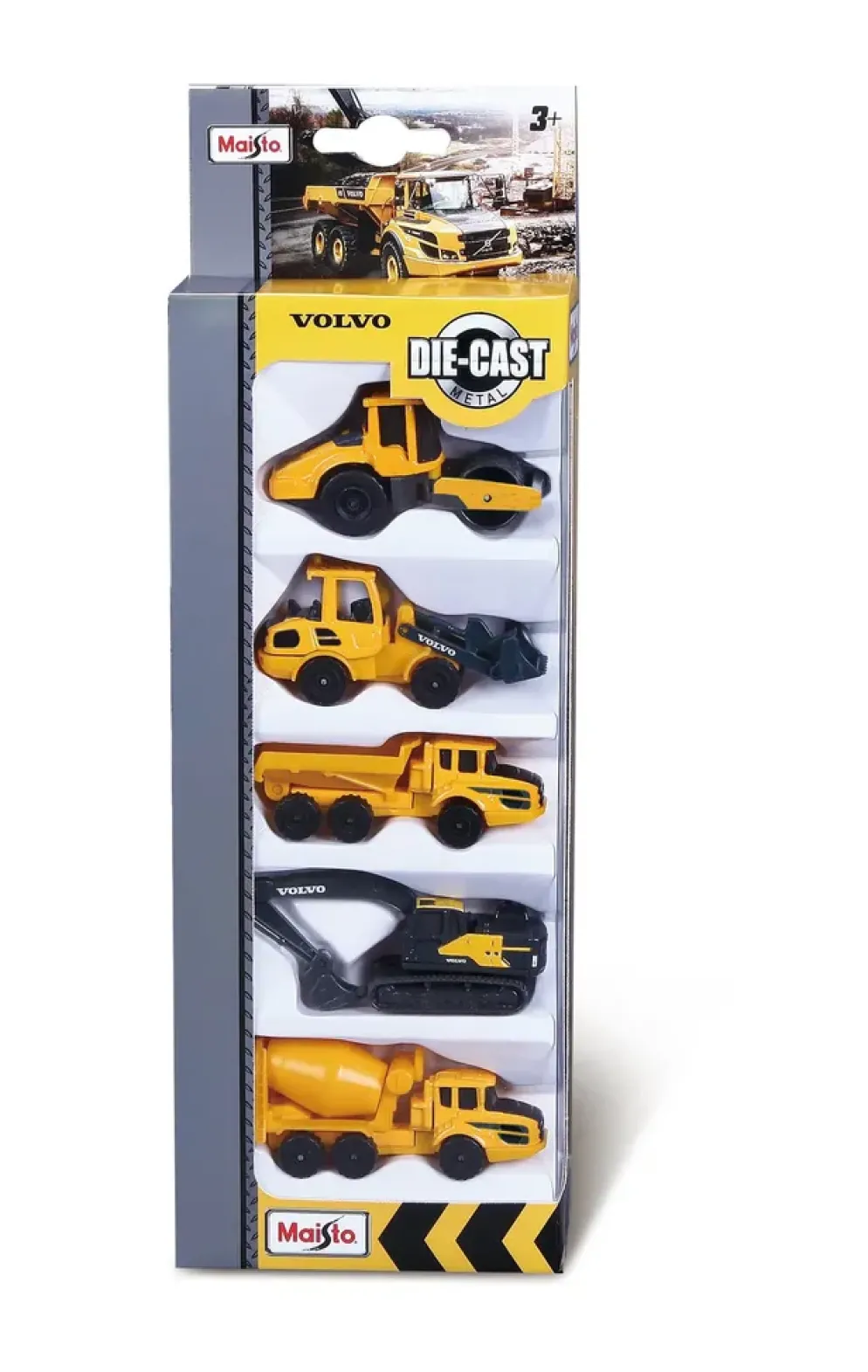 5-pack arbetsfordon - Volvo - Maisto - 7 cm