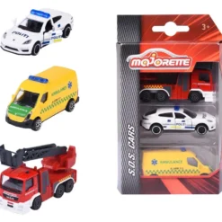 3-pack danska utryckningsfordon - S.O.S. Cars - Majorette