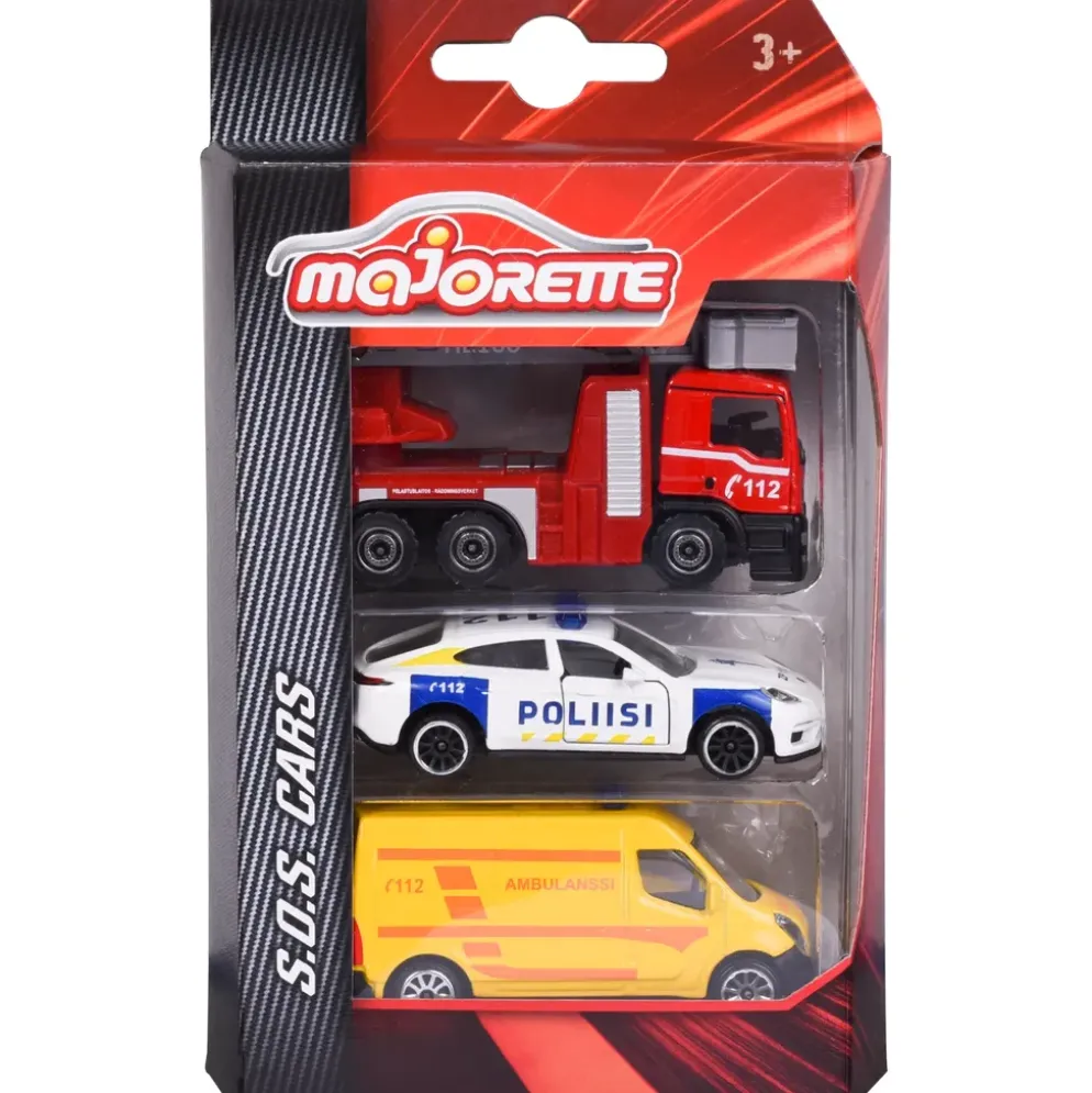3-pack finska utryckningsfordon - S.O.S. Cars - Majorette