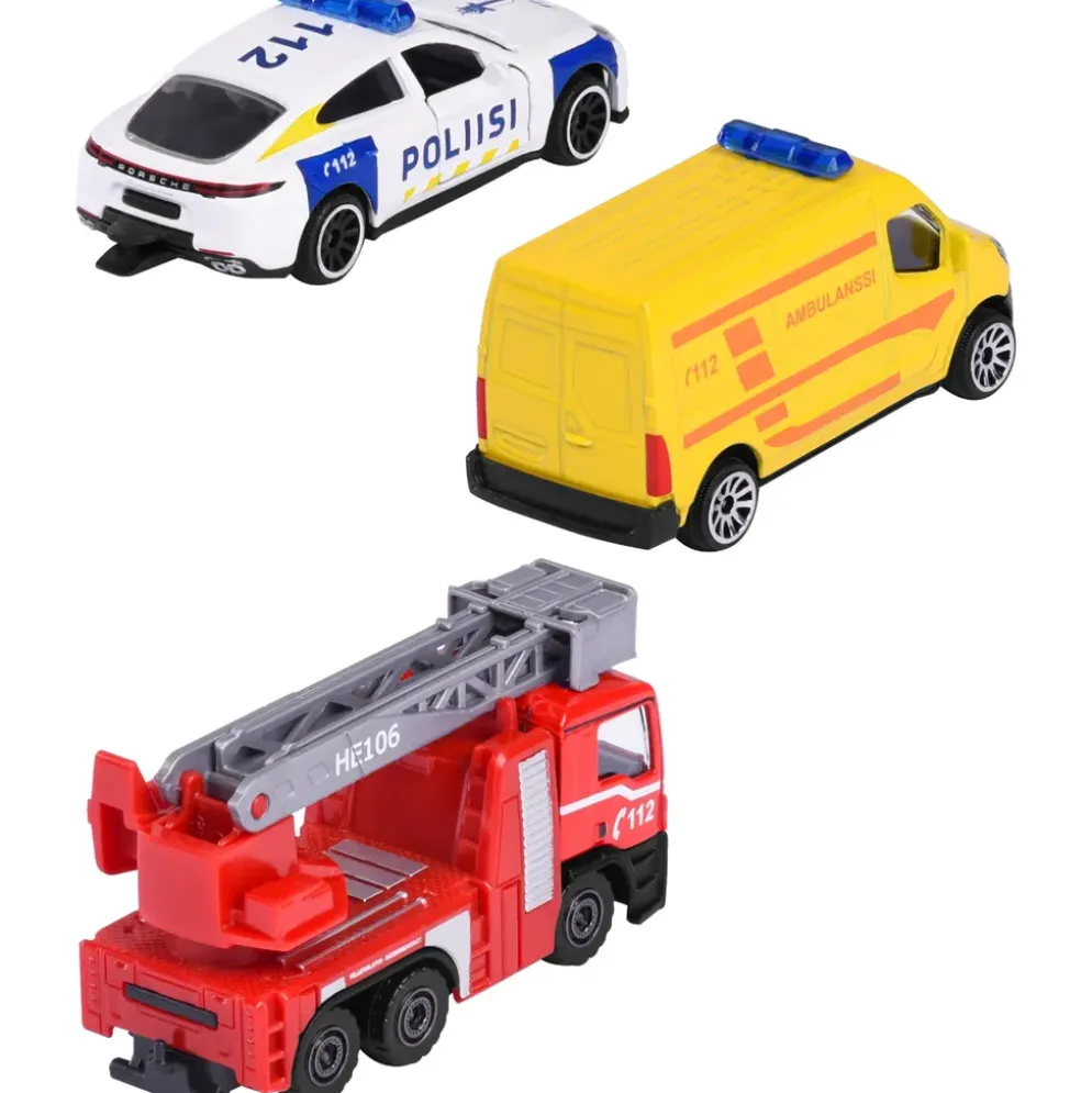 3-pack finska utryckningsfordon - S.O.S. Cars - Majorette