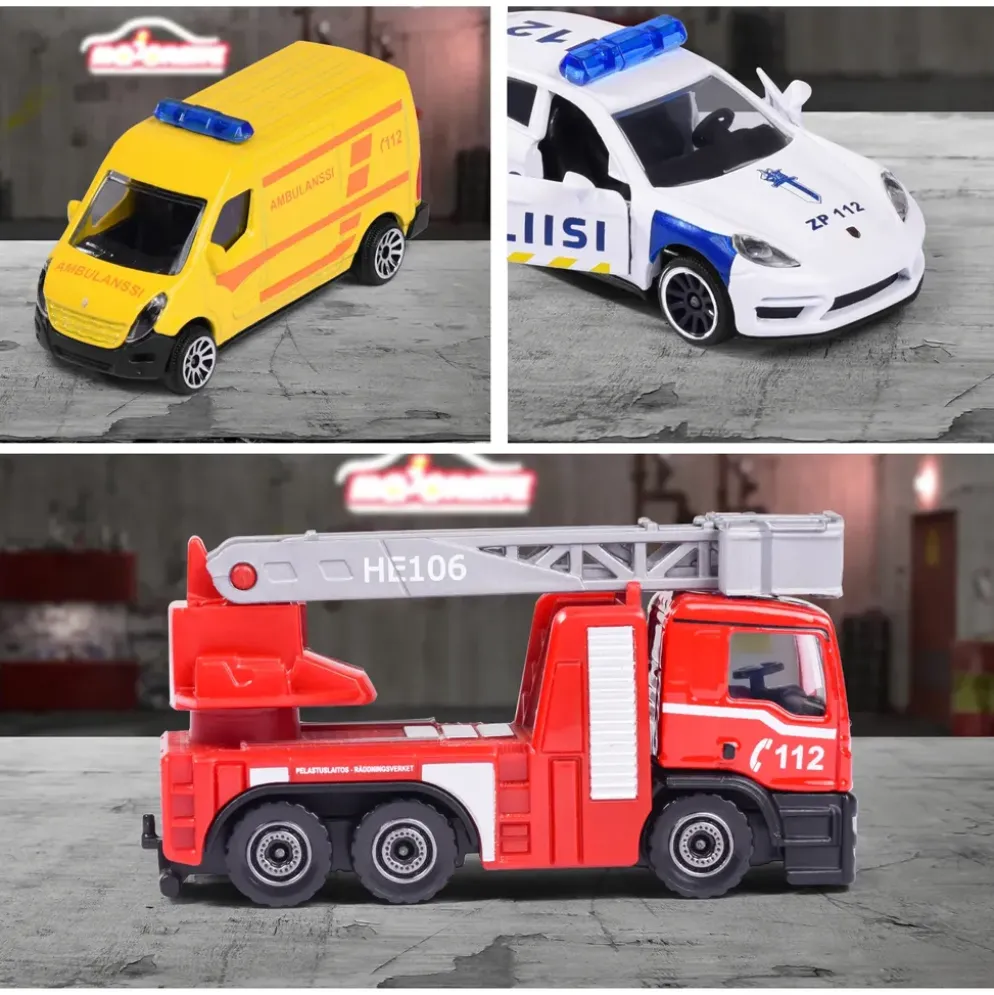 3-pack finska utryckningsfordon - S.O.S. Cars - Majorette