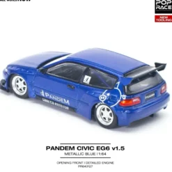 Pandem Civic EG6 - Blå - Pop Race - 1:64
