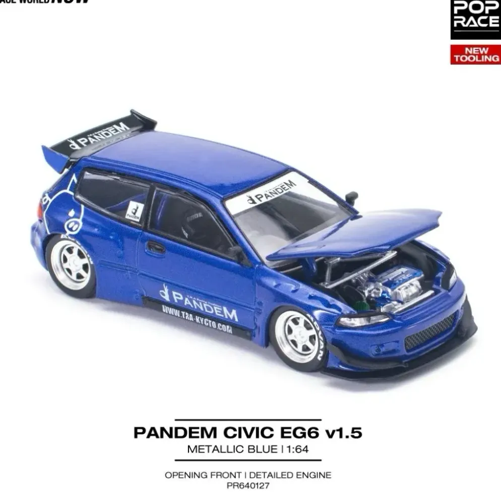 Pandem Civic EG6 - Blå - Pop Race - 1:64