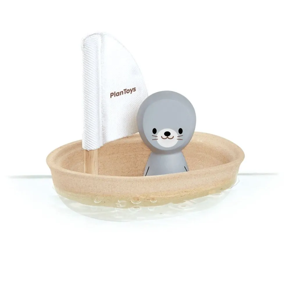 PlanToys säl i segelbåt
